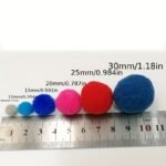 Multicolor Polyester Pom Poms - 10/15/20mm Felt Balls - Image 4