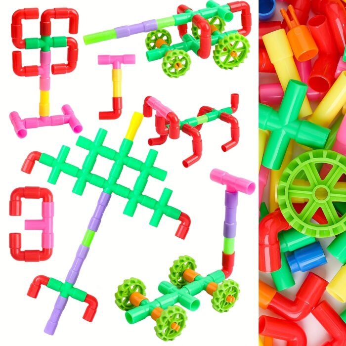 Colourful Water Pipe Building Block Set (50pcs) - Image 3