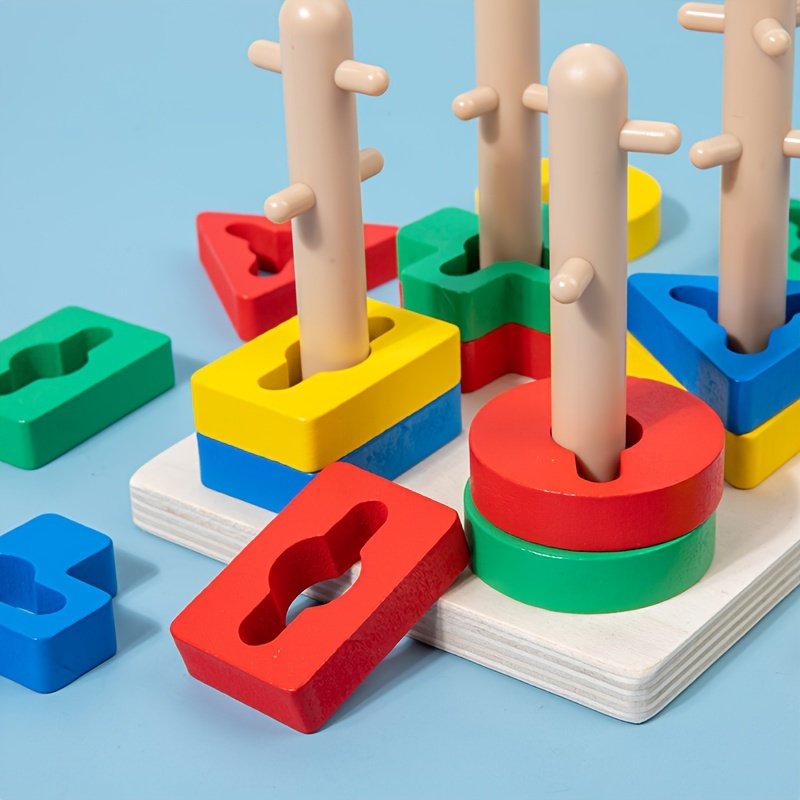product-fancy-ce0b229c-14e4-427f-88d9-d905fcac1d41 Wooden Geometric Sort & Stacker - Image 1