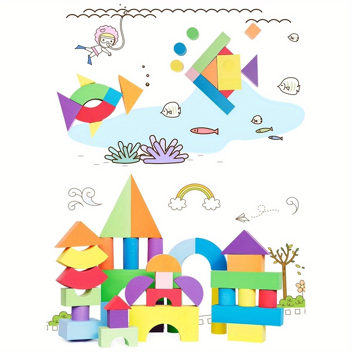 product-fancy-ceeaf7e7-a01c-4580-a3ef-c0de636d49b6 46-piece Soft Foam Building Blocks Set - Image 6