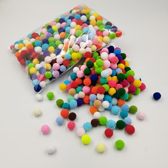 Multicolor Polyester Pom Poms - 10/15/20mm Felt Balls - Image 18