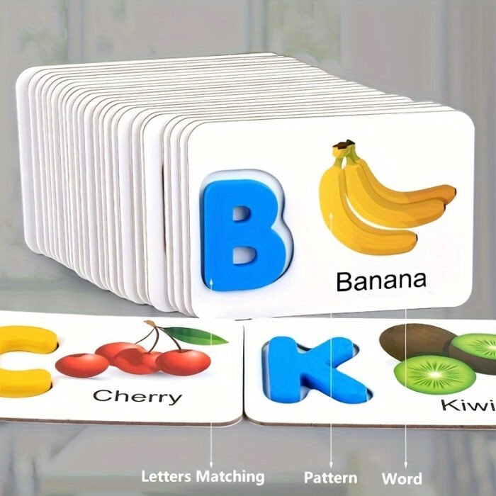Colourful Wooden Alphabet Flashcards - Image 1