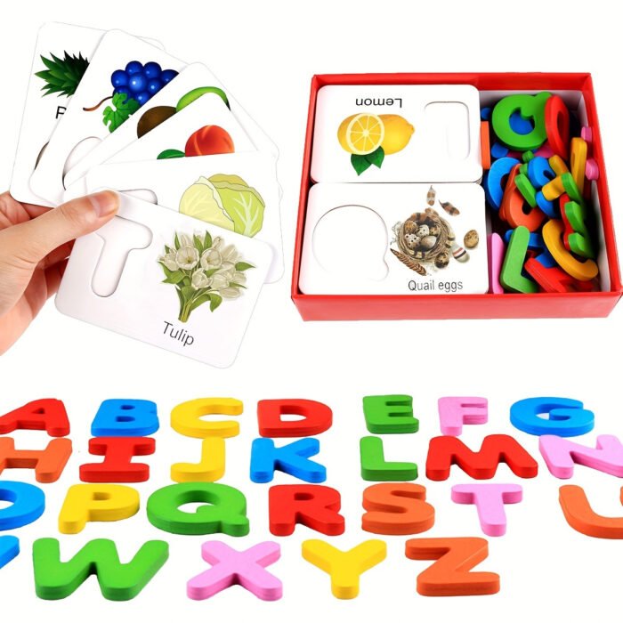 Colourful Wooden Alphabet Flashcards - Image 4
