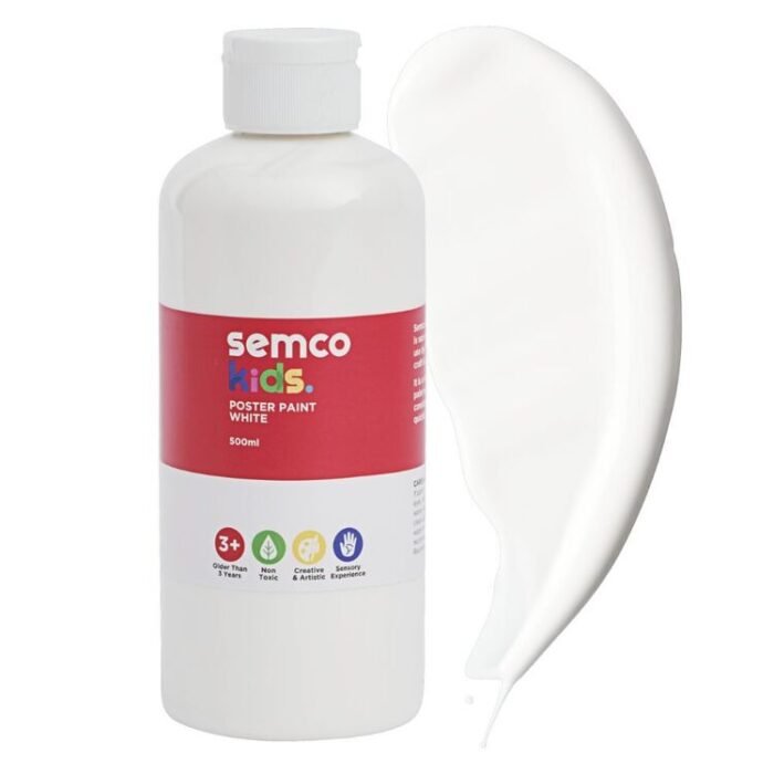 White Washable Kids Poster Paint 500ml - Image 1
