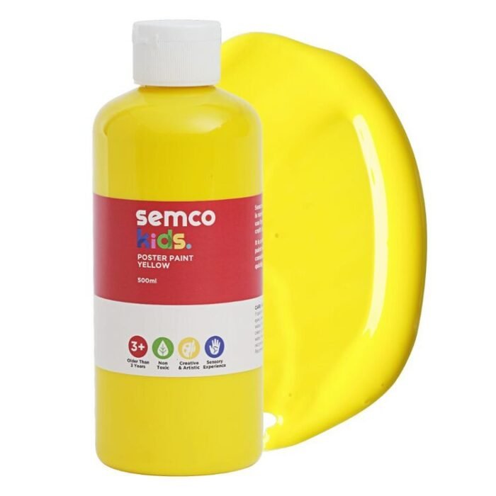 Yellow Washable Kids Poster Paint 500ml - Image 1