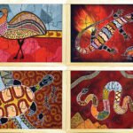 Wooden Aboriginal Puzzle Set – 4pc