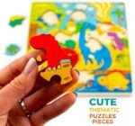 QUOKKA Wooden Dino Puzzles for Kids Ages 3-5 – 28 Pieces - Image 2