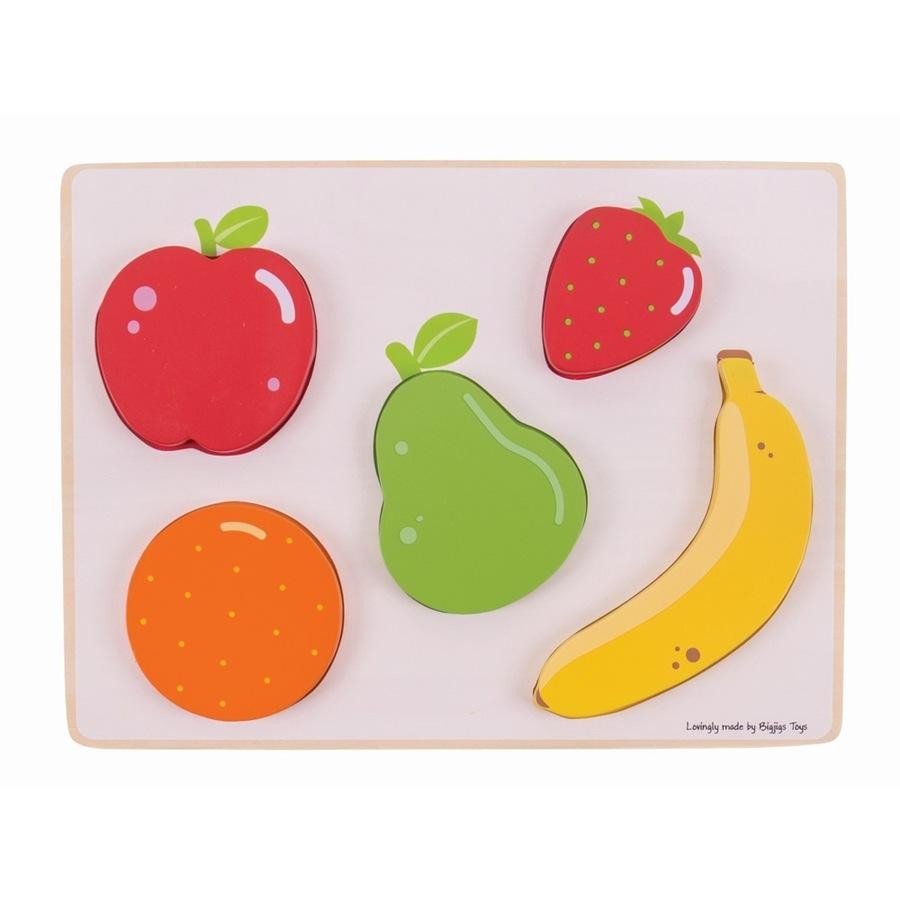 97586846498846 Bigjigs Toys Wooden Fruit Puzzle – 5 Pieces (18m+) - Image 1