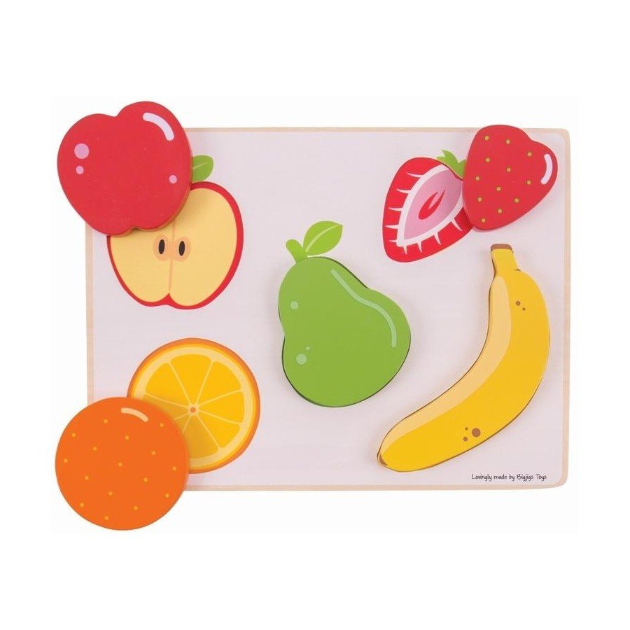 97586847088670 Bigjigs Toys Wooden Fruit Puzzle – 5 Pieces (18m+) - Image 3