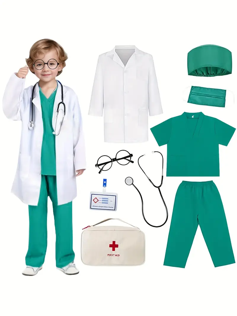 9f9e2c2f-9d93-40e4-83ad-555d96661087 Doctor Costume with Stethoscope - Image 1