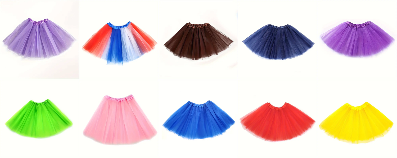 combined_tutu_skirts Multi-Color Tulle Tutu Skirt - Image 1