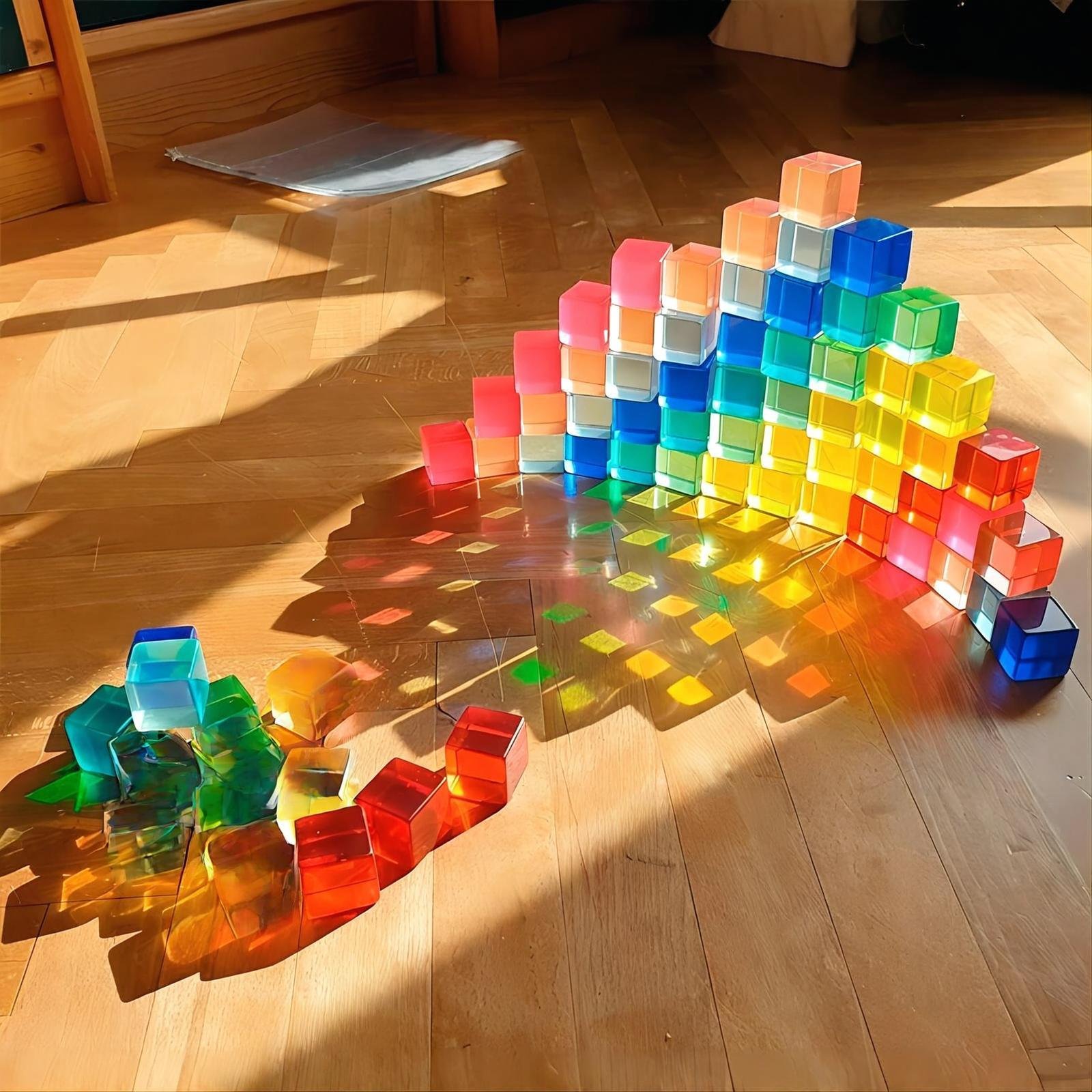 product-aisc_image-fancy-2024-06-13-9d3fae9a-78fd-41b1-b351-f615aff7744a_1718260034 30pcs Rainbow Building Blocks – Transparent Colour Cubes - Image 1