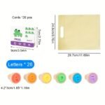 Wooden Alphabet, Number & Shape Learning Stamp Set - Image 2