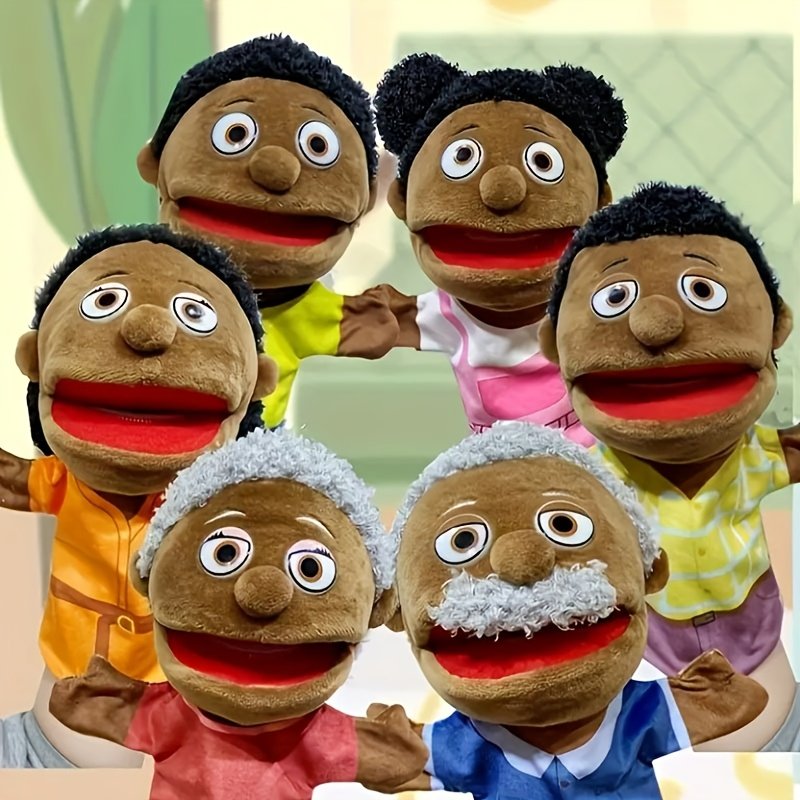 product-fancy-187f01cd-dd36-440e-9416-e694bf7ff625 Diverse Family of Puppets with Grand Parents - Image 1