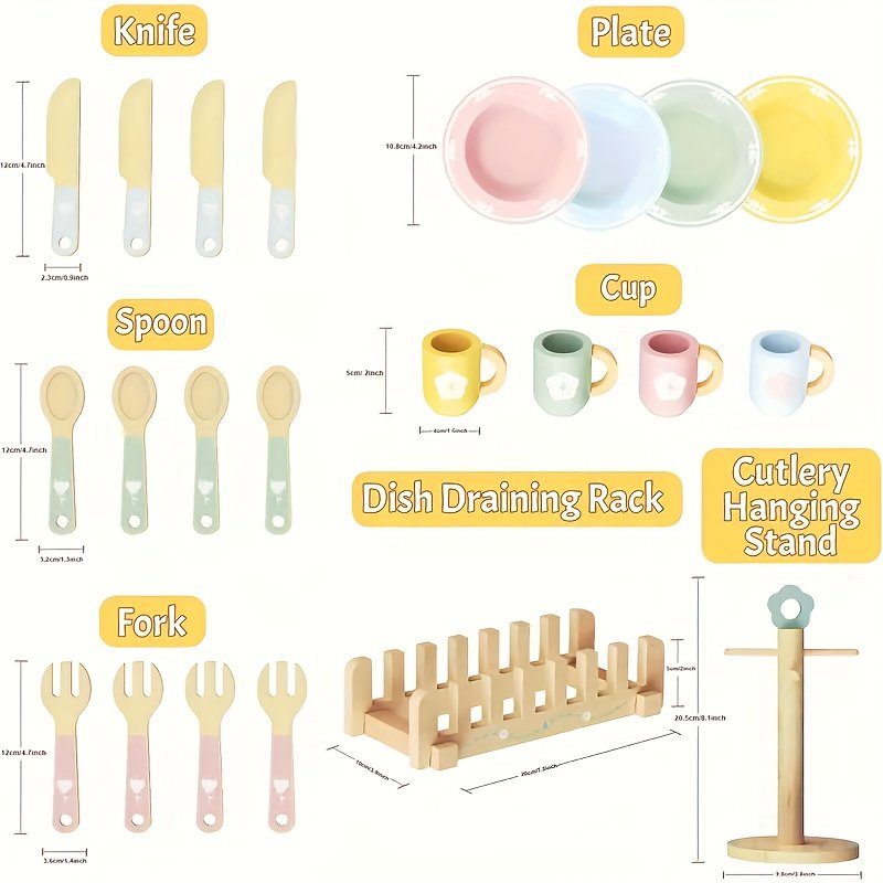 product-fancy-9c6e731d-6d6b-4af0-896c-149a829bd9eb Little Chefs Wooden Tableware Playset - Image 3