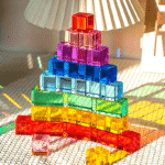 30pcs Rainbow Building Blocks – Transparent Colour Cubes - Image 2