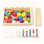 Wooden Lacing & Stacking Shapes Activity Set - Image 4