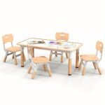 Height Adjustable Children’s Table & 4 Chairs Set - Image 3