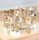 Metallic Silver 3D Construction Blocks – 32 Piece Set - Image 3