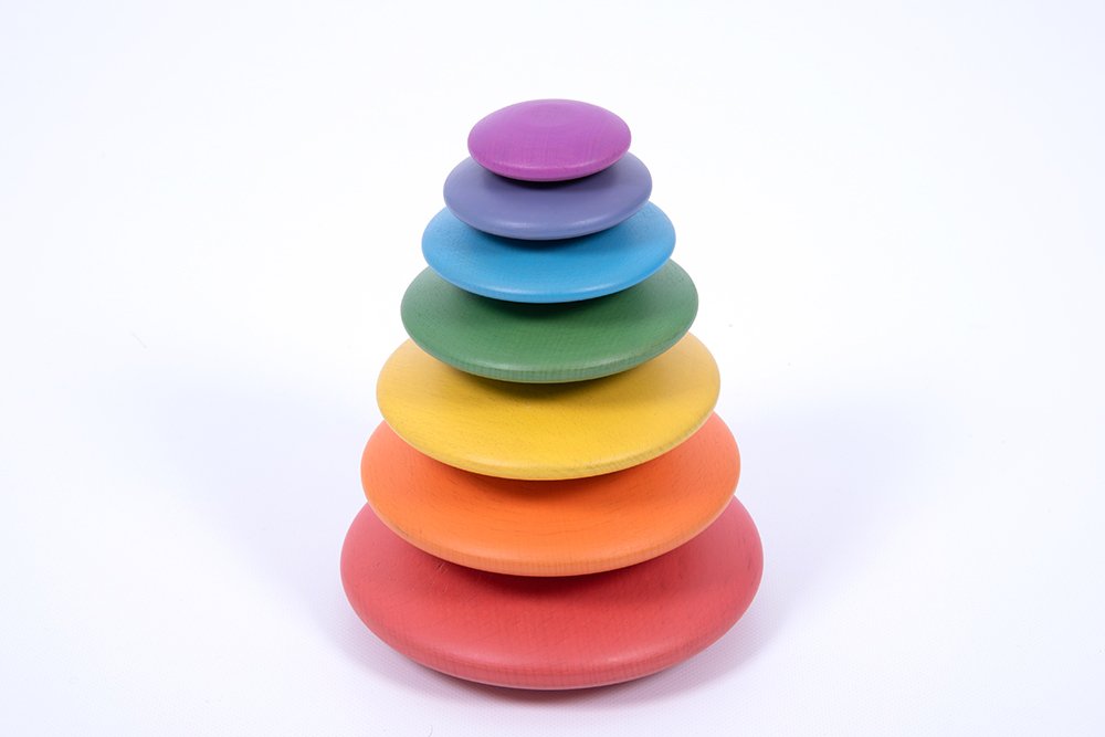 133362 (2) Rainbow Wooden Pebbles – 7 Piece Set - Image 1