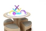 Koala Kids Round Wooden Table – with 4 Padded Stools - Image 2