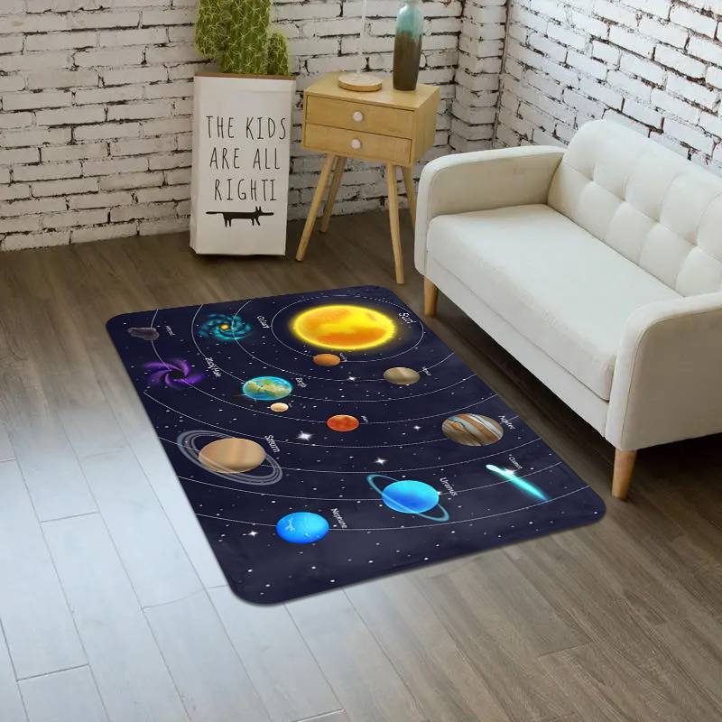 1709714931271-6a309e87ae2f4773a2bcf7eaa3d8512d-goods Solar System Galaxy Flannel Rug – 100 cm x 150 cm - Image 2