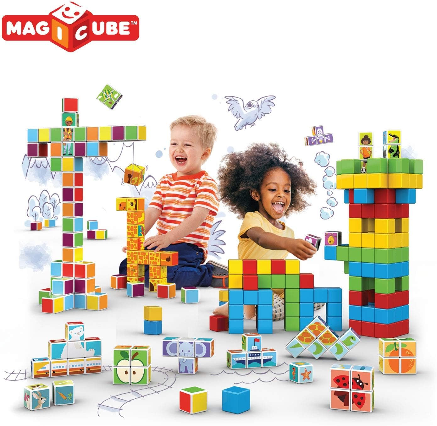 71DLkEzs+xL._AC_SL1500_ Magicube Animal Friends – Magnetic Construction Cubes (1Yr+) - Image 8