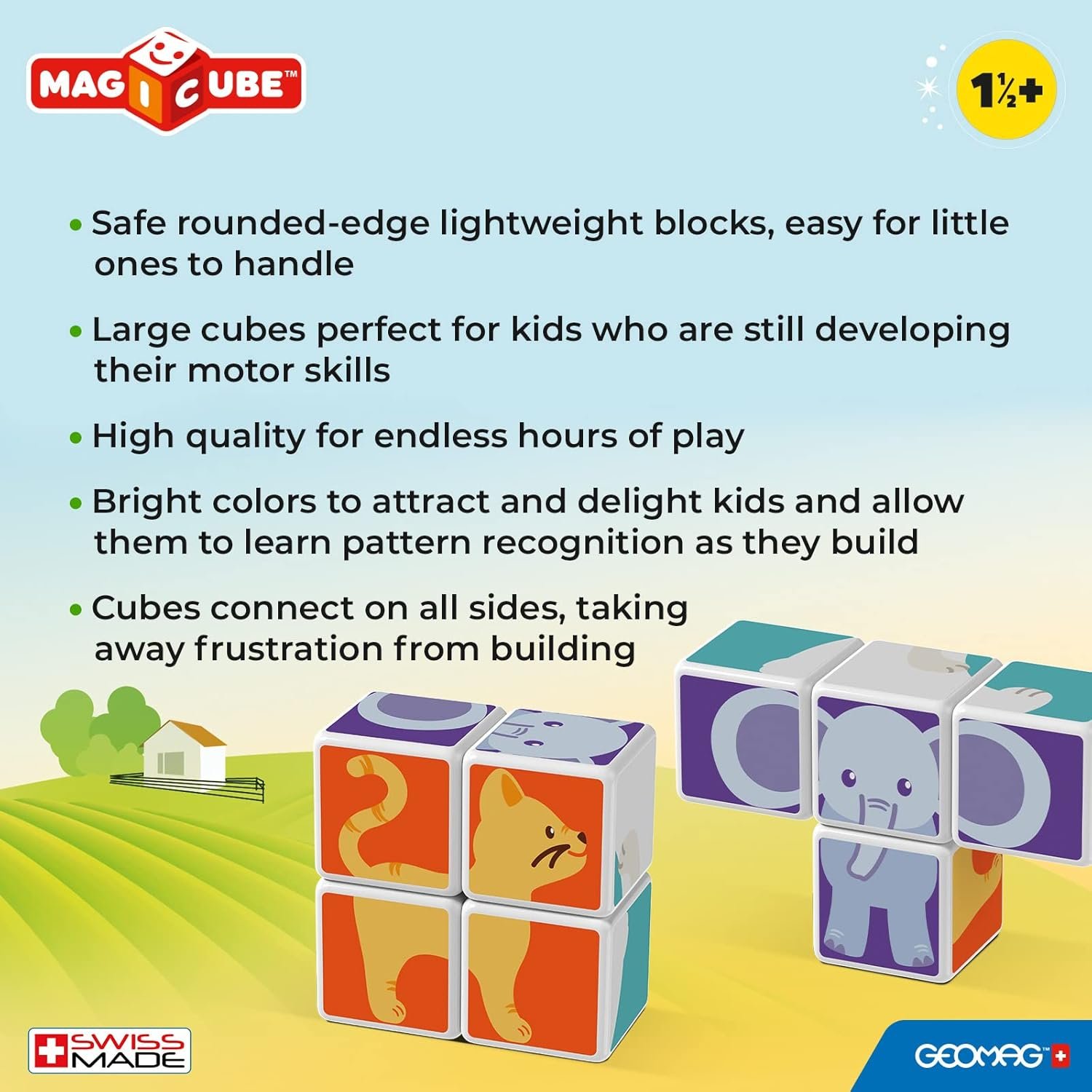 71pN1u4kjYL._AC_SL1500_ Magicube Animal Friends – Magnetic Construction Cubes (1Yr+) - Image 4