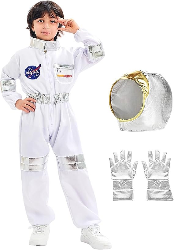 71zXDqVmUyL._AC_SX569_ Kids Astronaut Costume with Helmet & Gloves  (3 to 6 Years) - Image 1