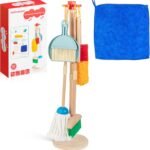 Hellowood Kids Wooden Cleaning Set – 8-Piece (2Yr+)