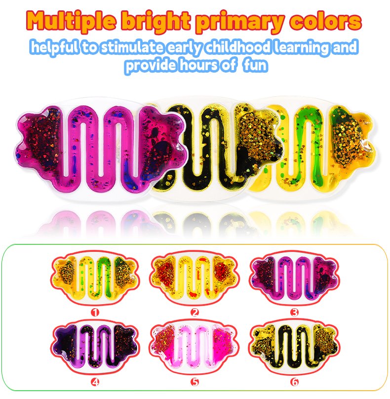 H809cf3f6b94b4da6966754e2ea6c7dddD Colourful Squishy Sensory Fidget Tubes – Set of 6 - Image 2