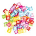 Plastic Alphabet Cube Beads Large