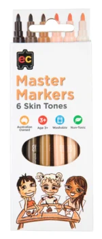 Skin Tone Coloured Markers Set of 6