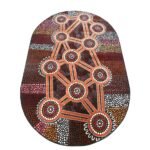 Indigenous Designed Oval Rug – Colours of Country (2 x 3m)