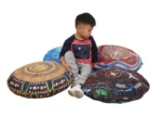 Aboriginal Round Cushions -60cm dia- Set of 4 - Image 2