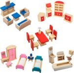 Wooden Doll House Furniture - 26 Pieces