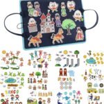 SmoothNovelty 12 Pack Felt Board Stories Set,Flannel Board Stories with a Foldable Board