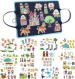 SmoothNovelty 12 Pack Felt Board Stories Set,Flannel Board Stories with a Foldable Board