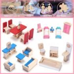 Wooden Doll House Furniture - 26 Pieces - Image 3