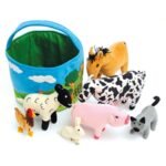 Basket of Soft Farm Animals - Pack of 8