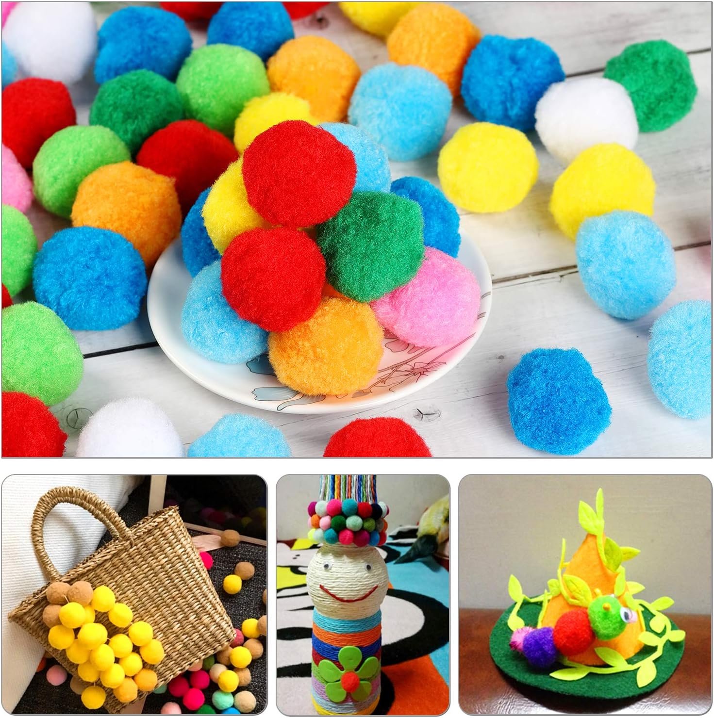 81K4s-IdRVL._AC_SL1500_ Very Large Assorted Pom Poms (2in/5cm in Diameter) - Image 1